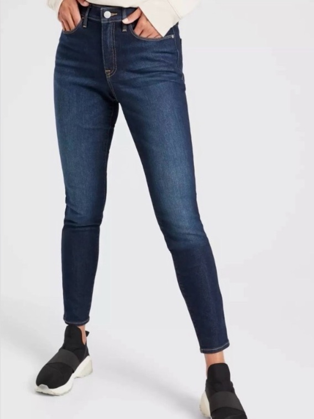 Athleta Sculpt Tek Women’s Jeans Size 12 Blue Dark Wash Stretch Skinny Denim